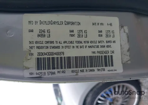 2006 Dodge Charger from USA, damaged, VIN 2B3KA43G66H466978